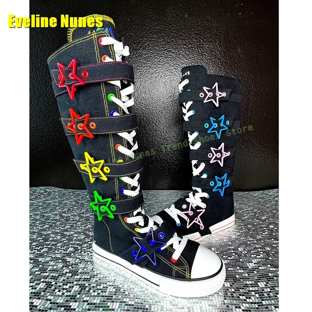 Street Fashion Y2K - Heart Shaped Buckle Platform Boots Round