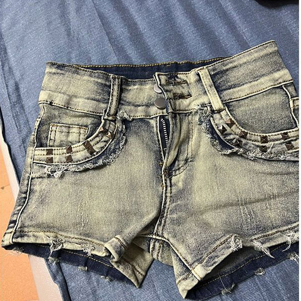 Street Fashion Y2K - Retroy2K American Rivet Shorts Women's Fashion