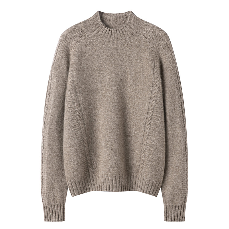 Street Fashion High End - 2025 Women's 100% Cashmere Sweater Semi-High