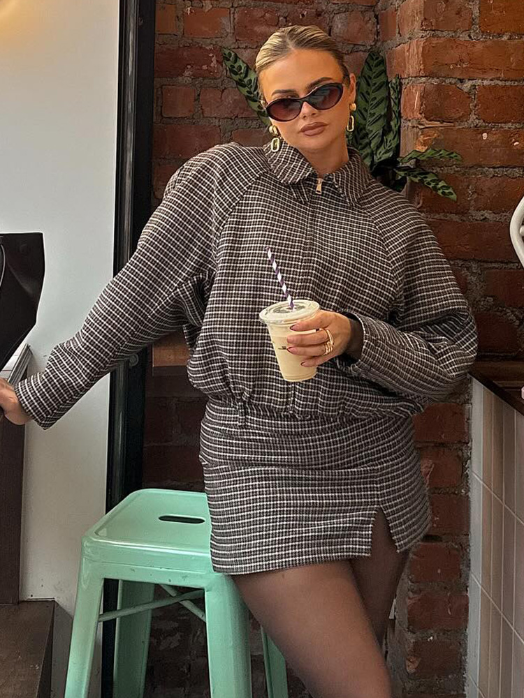 Street Fashion Jacket - HH Women Winter New Fashion Houndstooth