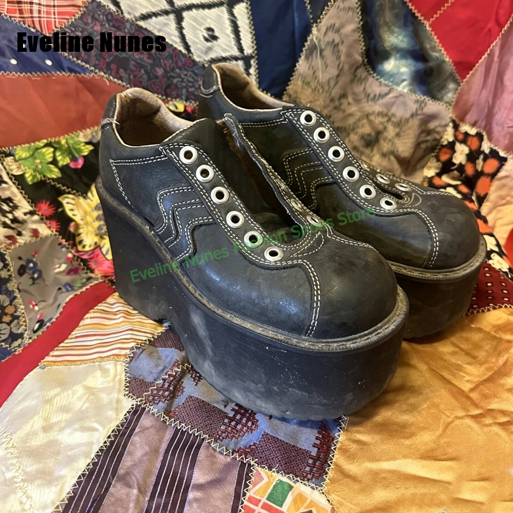Street Fashion Y2K - Y2K Platform Wedge Fashion Pumps Round