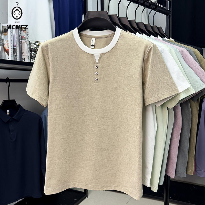 Street Fashion Style - Men Casual Short Sleeve Henley T