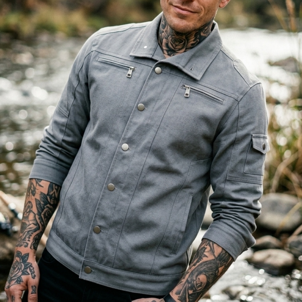 Biker Style Denim Jacket Men's - Street Fashion Jacket review and price