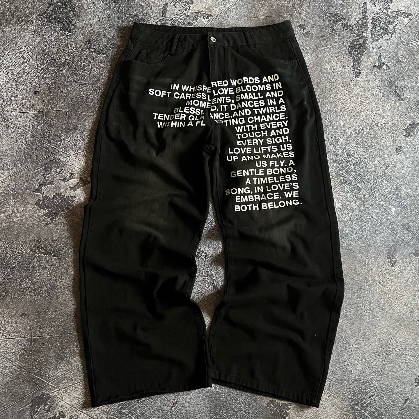 American Pattern Letter Jeans  - Street Fashion Y2K review and price