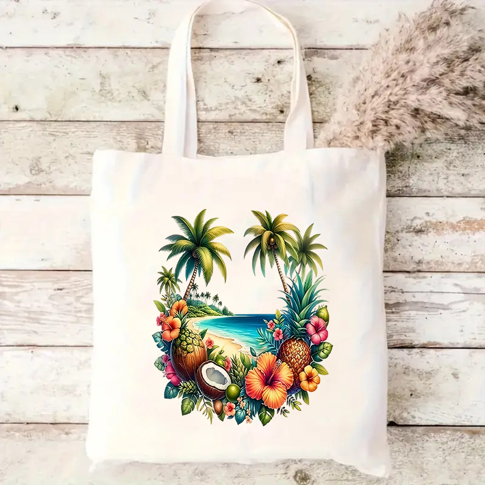 Tropical Beach Scene Print Can - Tote Bag Canvas Print review and price