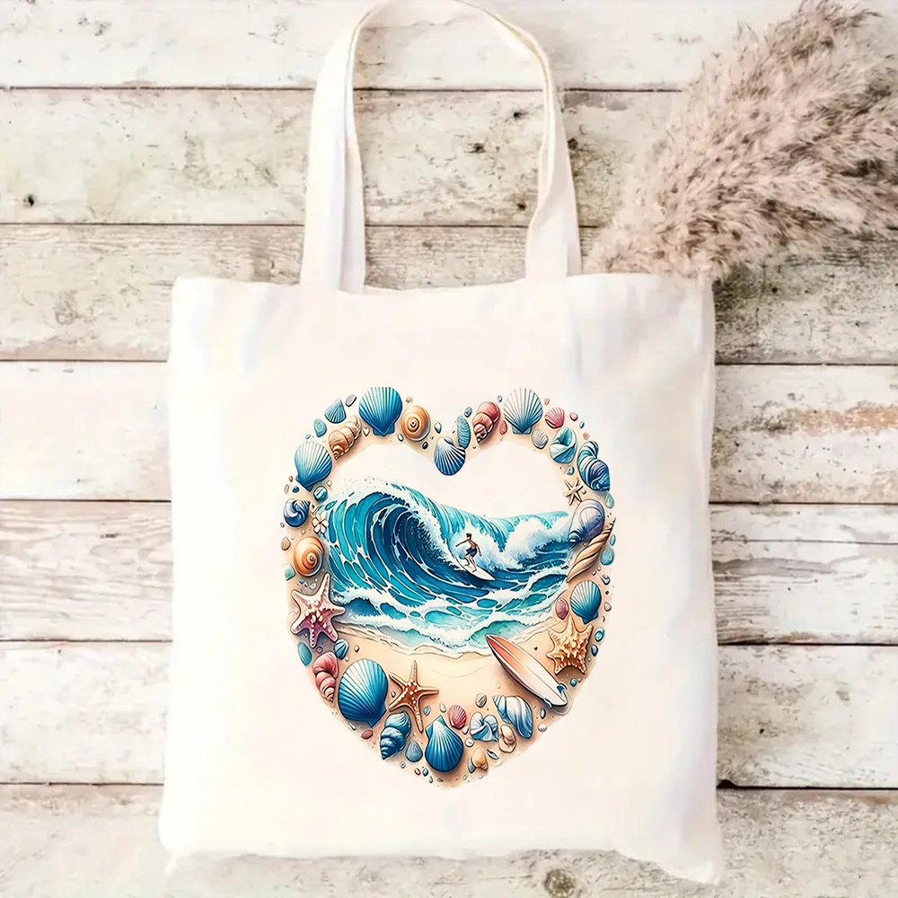 Tropical Beach Scene Print Can - Tote Bag Canvas Print review and price