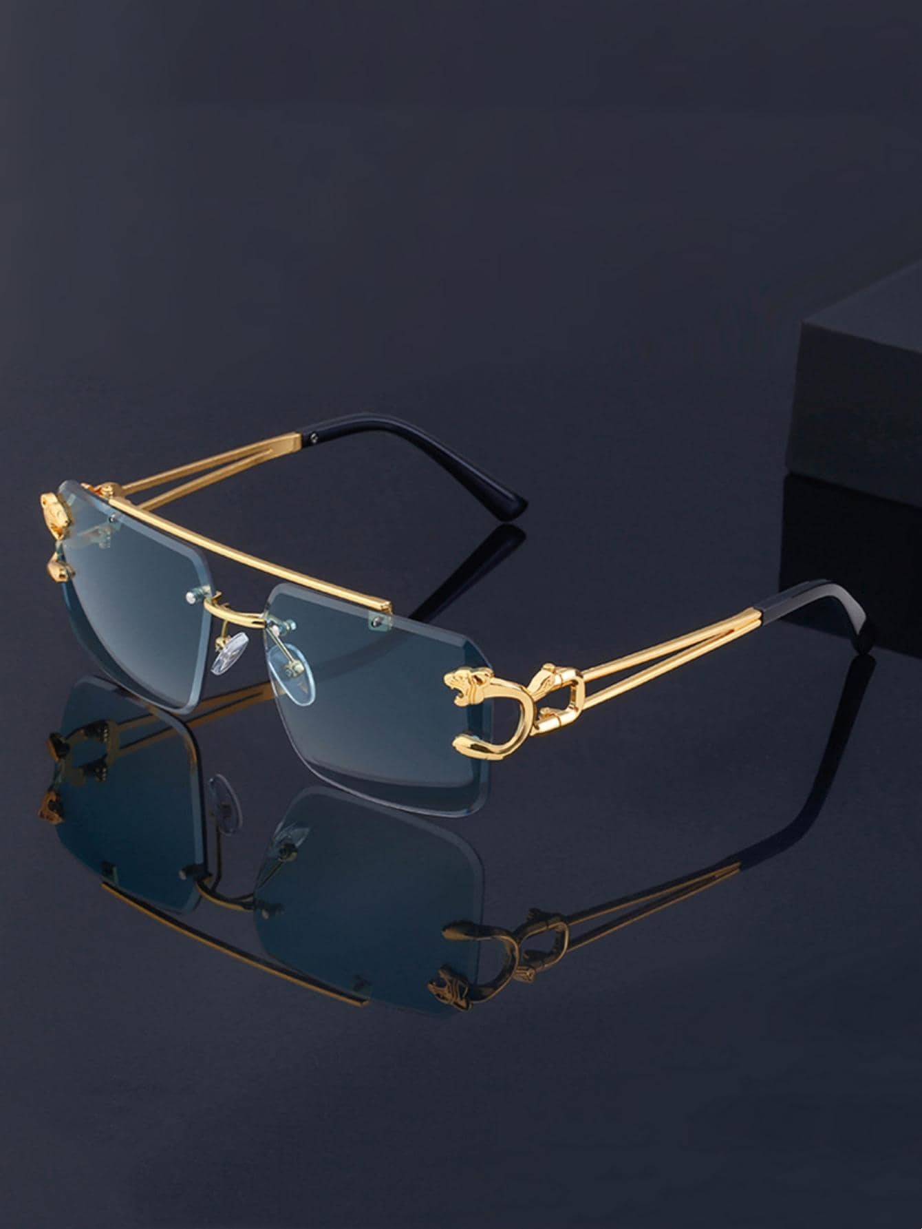 1pair Men Rimless Fashion Glas - Street Fashion Jacket review and price