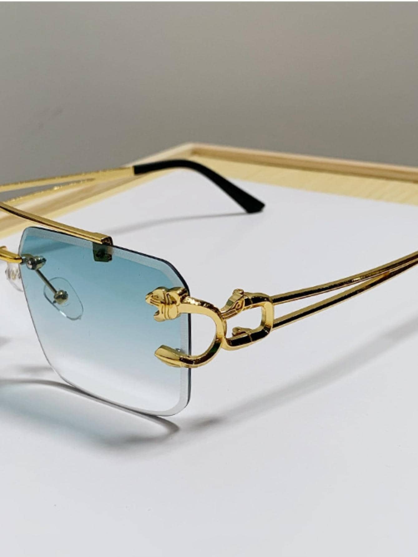 1pair Men Rimless Fashion Glas - Street Fashion Jacket review and price