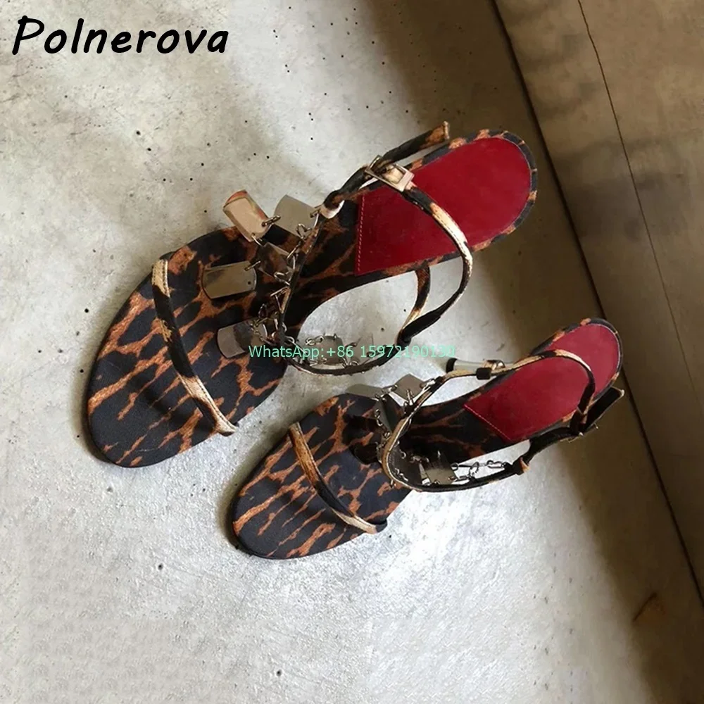 Leopard Metal Fringe Sandals R - Street Fashion Lady review and price