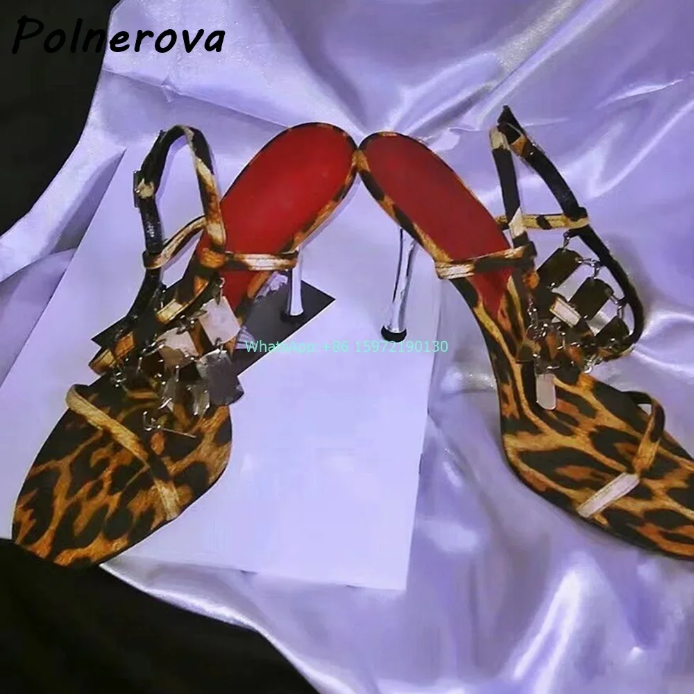 Leopard Metal Fringe Sandals R - Street Fashion Lady review and price