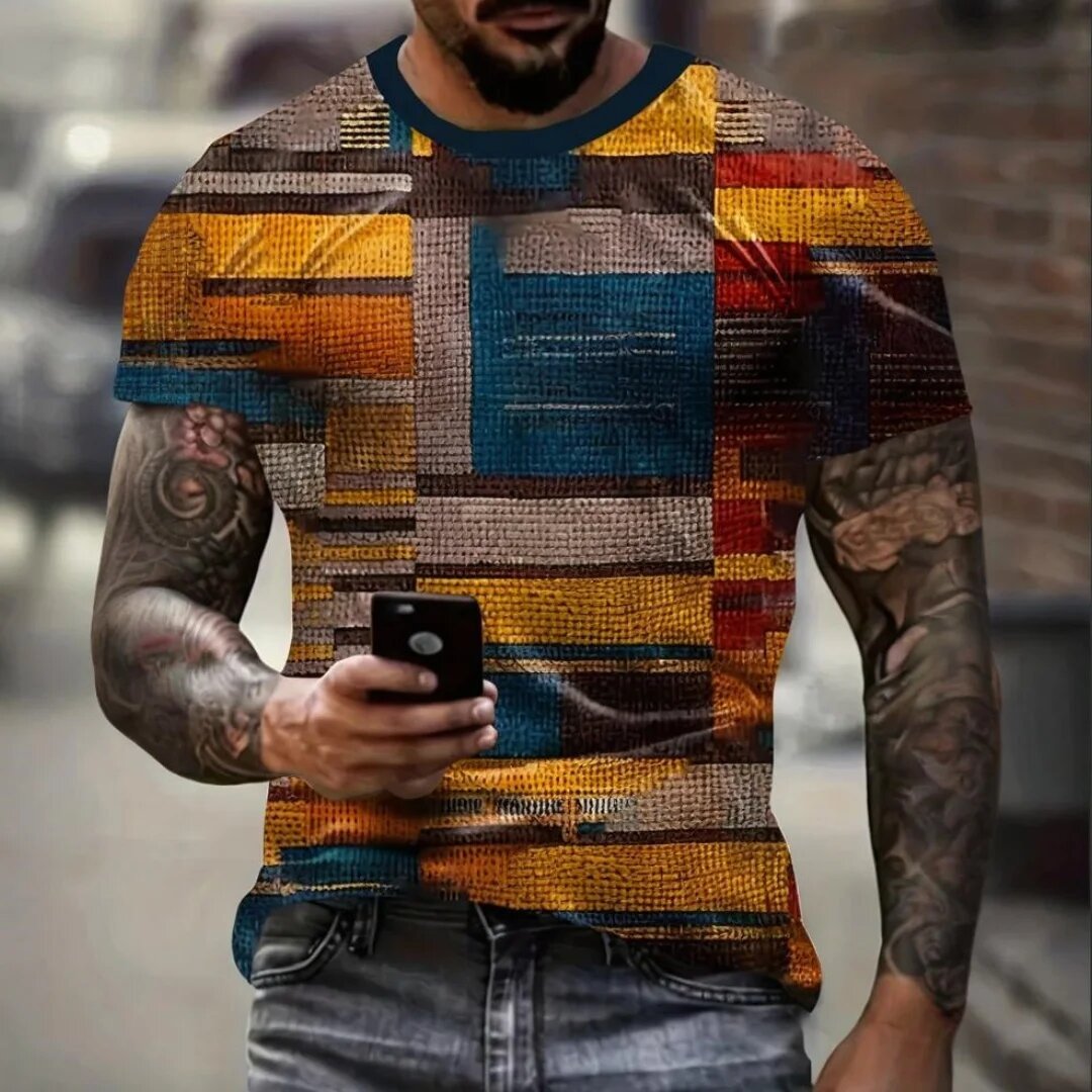 Summer fashion men's printed T - Street Fashion Plus Size review and price