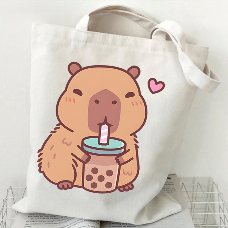 Bobo Tea Capybara Graphics Wom - Tote Bag Canvas Print review and price