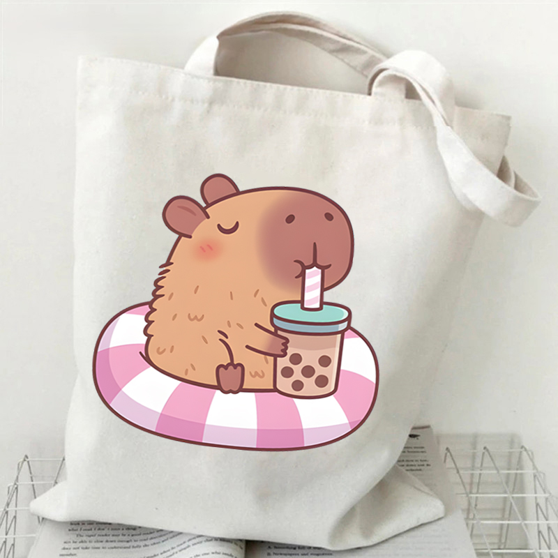 Bobo Tea Capybara Graphics Wom - Tote Bag Canvas Print review and price