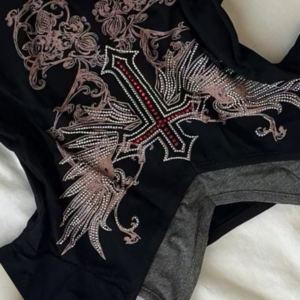 Y2K 90S Black Fake Two-Piece B - Street Fashion Y2K review and price