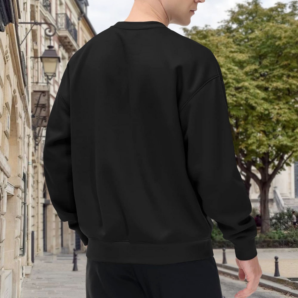Men's Black Crew Neck Pullover - Street Fashion In London review and price