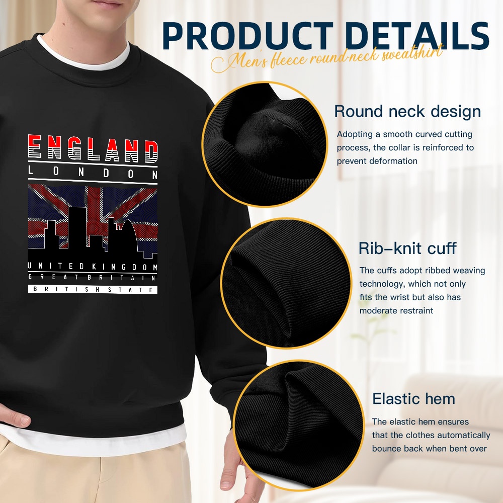 Men's Black Crew Neck Pullover - Street Fashion In London review and price