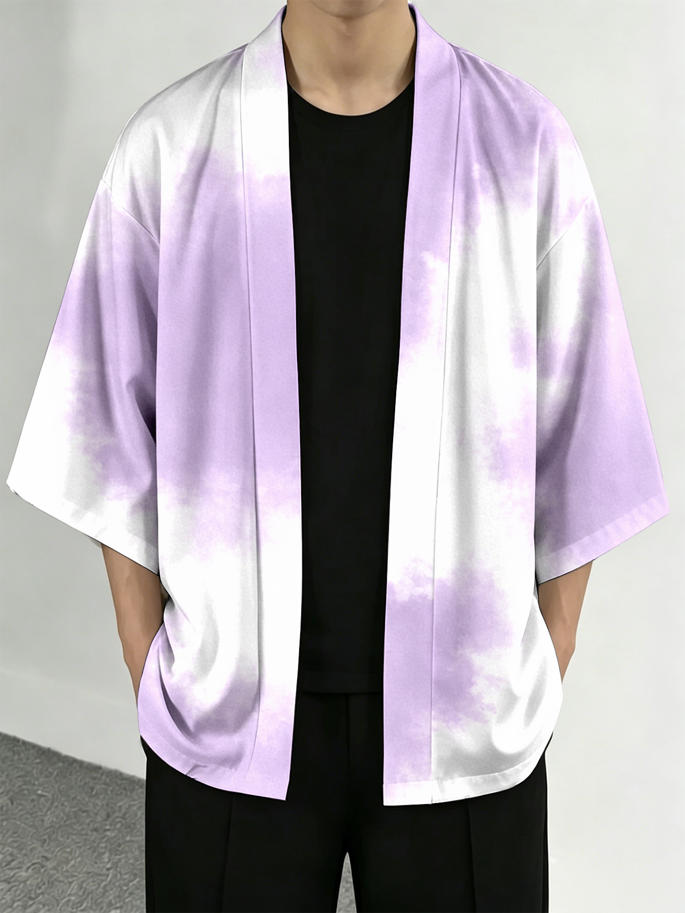Men's casual top Light Purple  - Street Fashion Kimono review and price