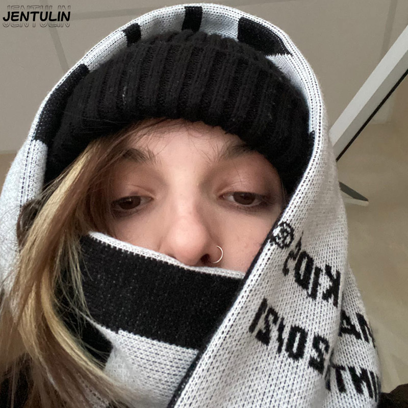 Knitted Scarf Shawl Unisex Sca - Street Fashion Kpop review and price