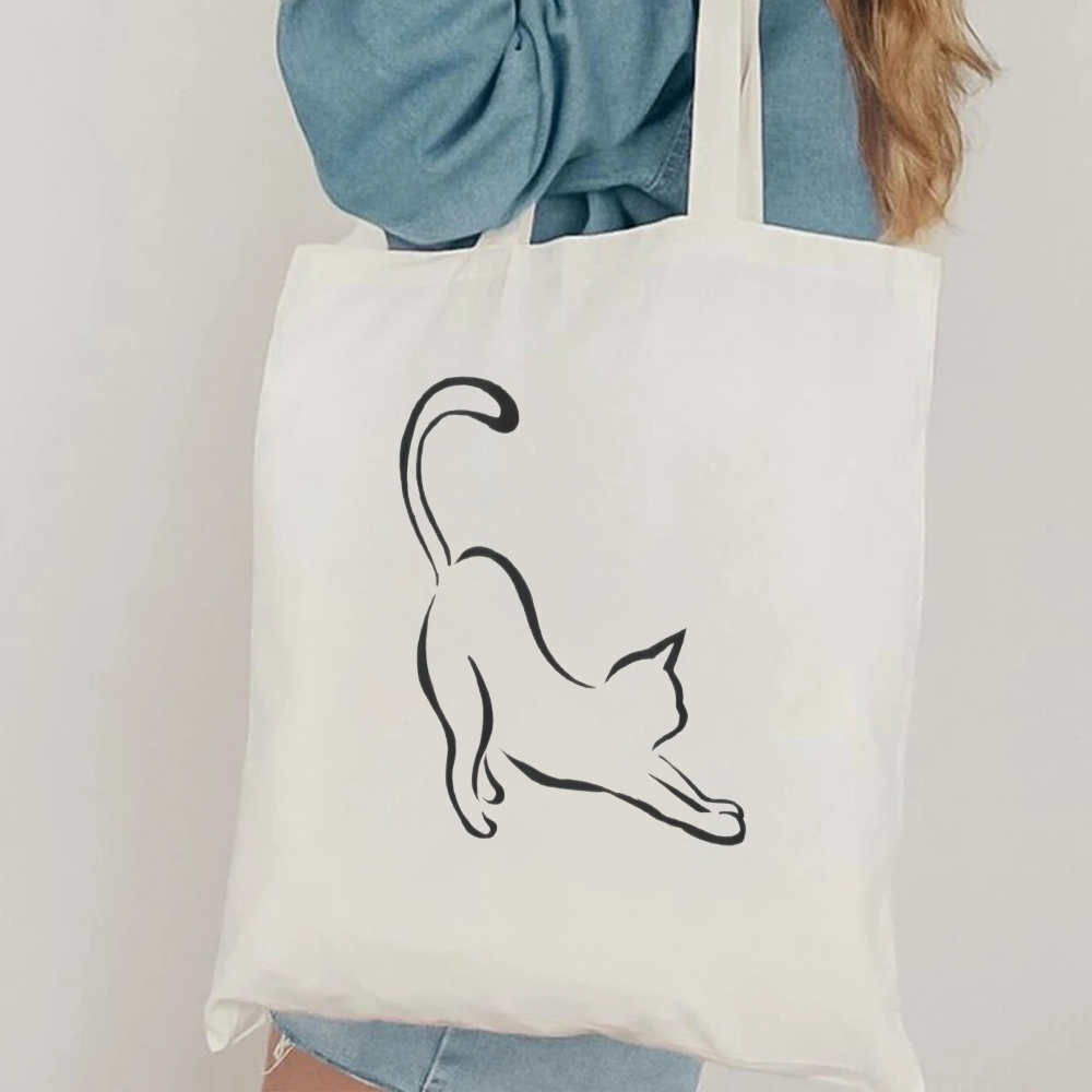 Minimalist Cat Line Art Canvas - Tote Bag Canvas Print review and price