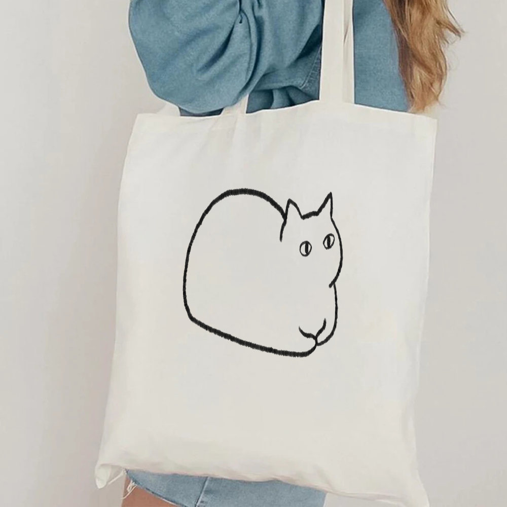Minimalist Cat Line Art Canvas - Tote Bag Canvas Print review and price