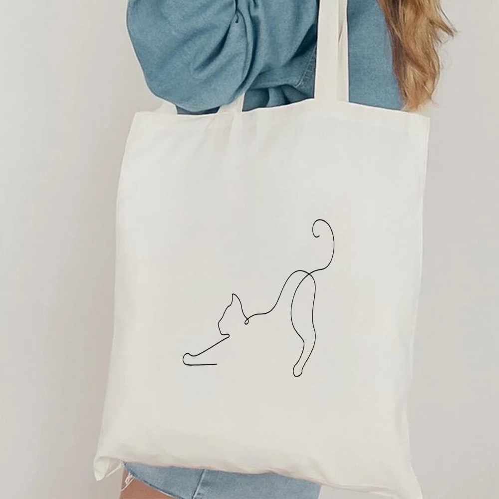 Minimalist Cat Line Art Canvas - Tote Bag Canvas Print review and price