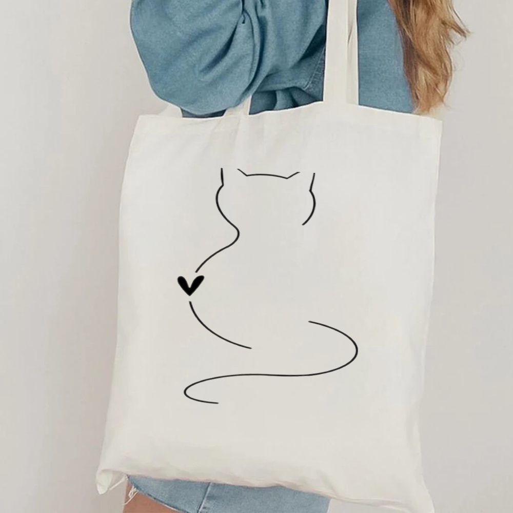 Minimalist Cat Line Art Canvas - Tote Bag Canvas Print review and price
