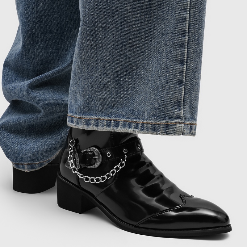 Popular Men Chain Chelsea Boot - Street Fashion High End review and price