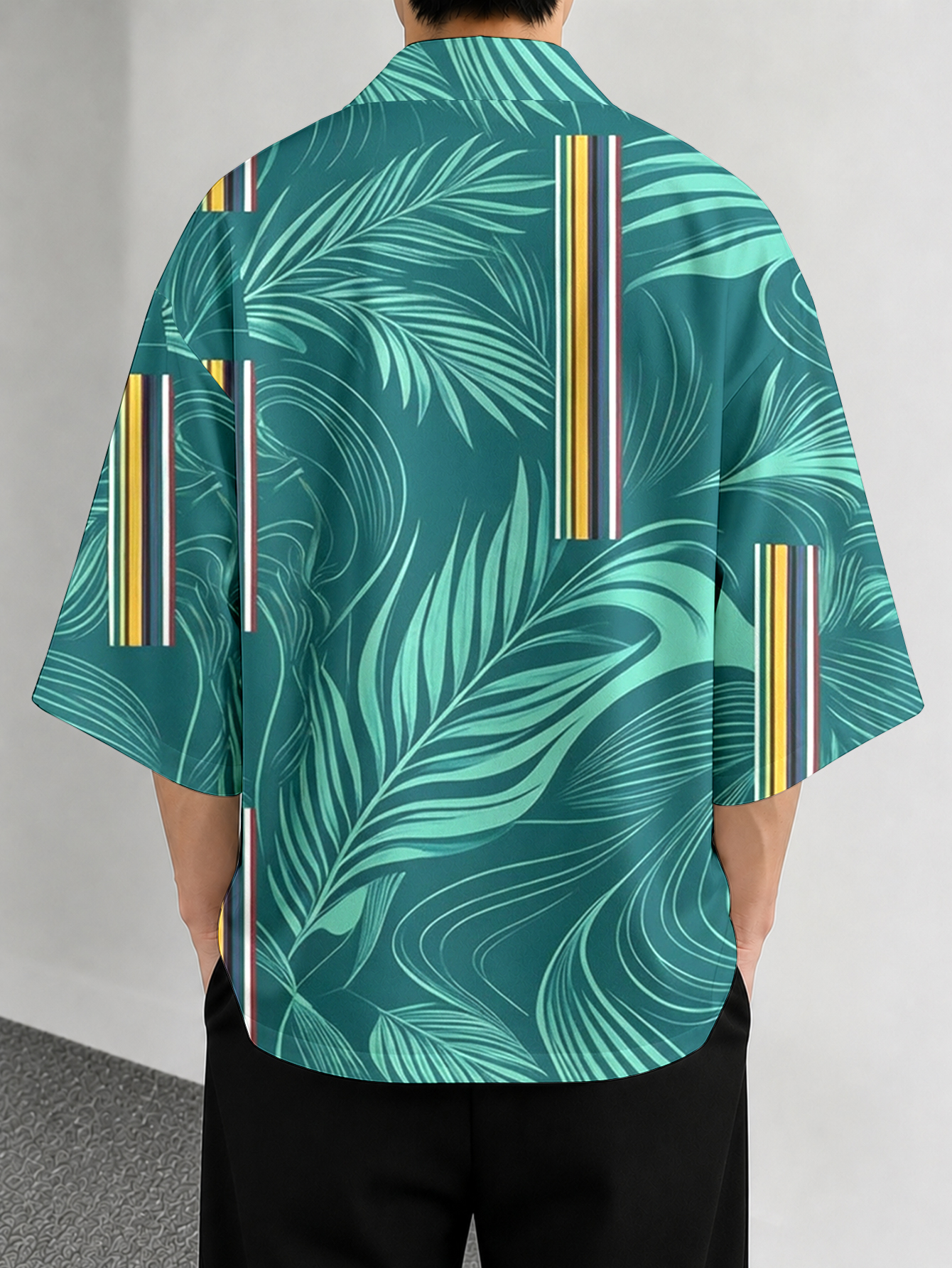 Men's casual top Tropical Leaf - Street Fashion Kimono review and price