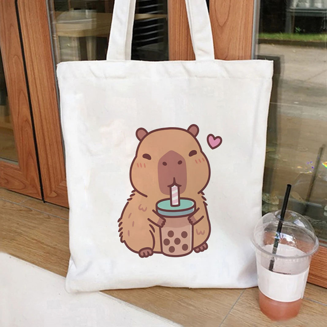 1pc Japanese Style capybara Pr - Tote Bag Canvas Print review and price