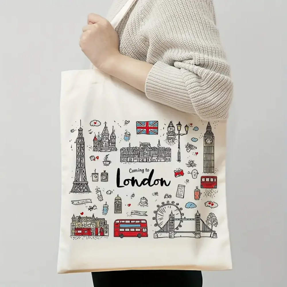 London Landmark Bus Phone Boot - Tote Bag Canvas Print review and price