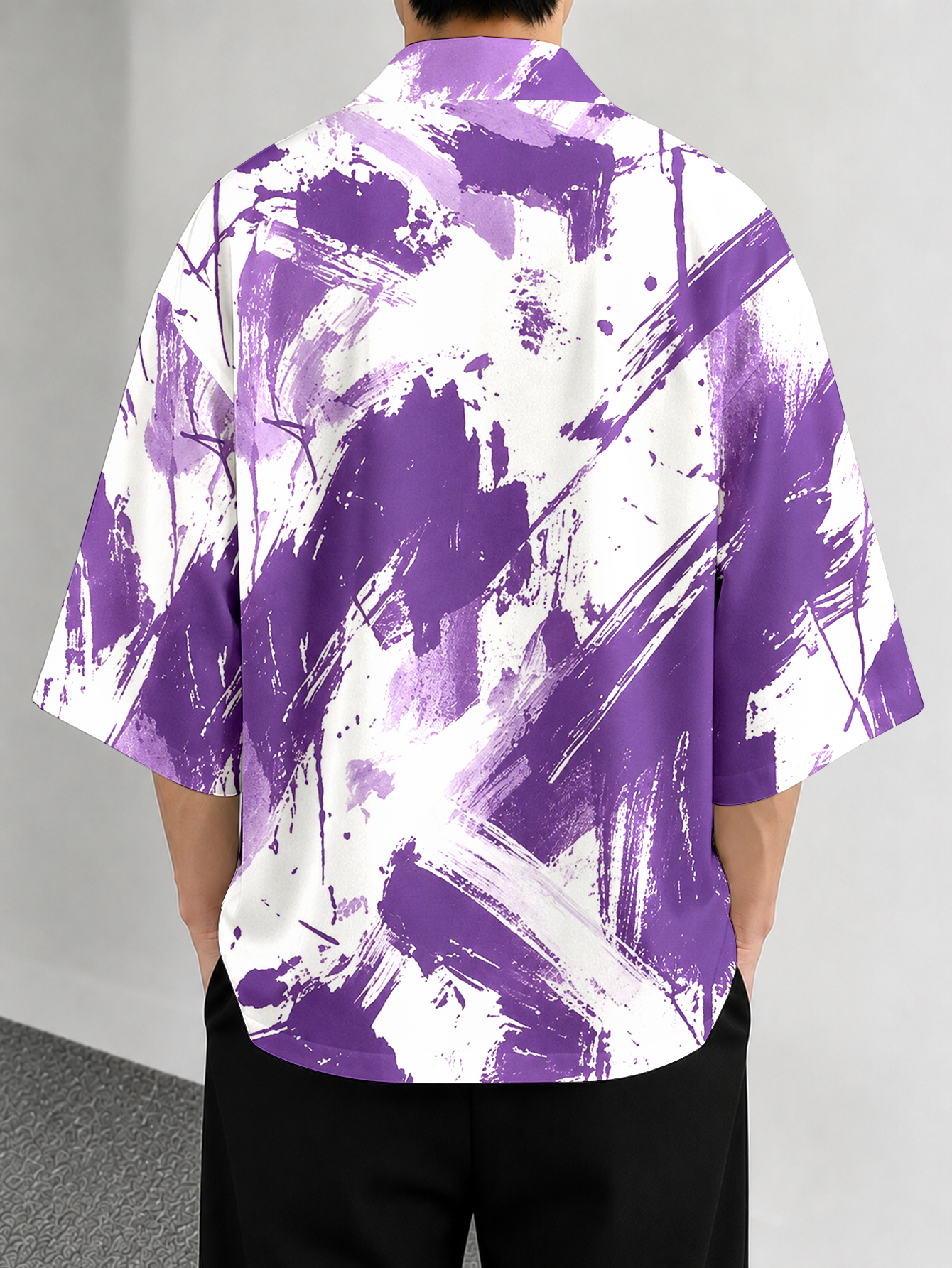 Men's casual top Purple Brushs - Street Fashion Kimono review and price