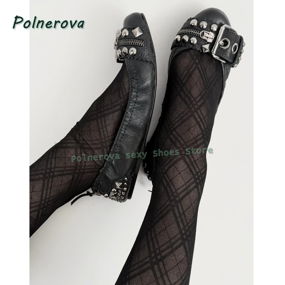 Rivet Belt Buckle Mary Jane Sh - Street Fashion Style review and price