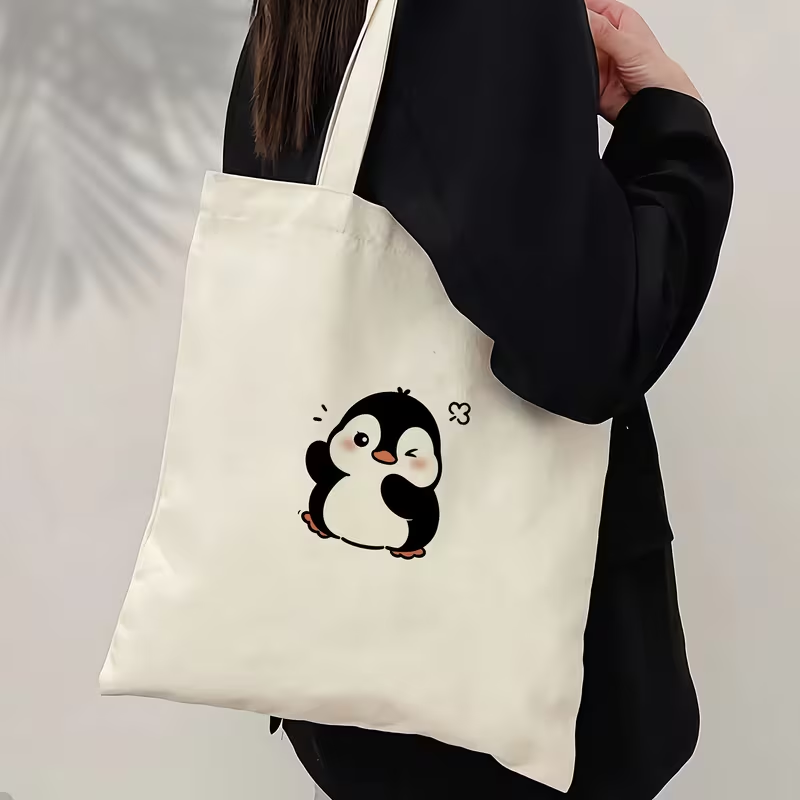 Ink Sketch Polar Bear And Peng - Tote Bag Canvas Print review and price