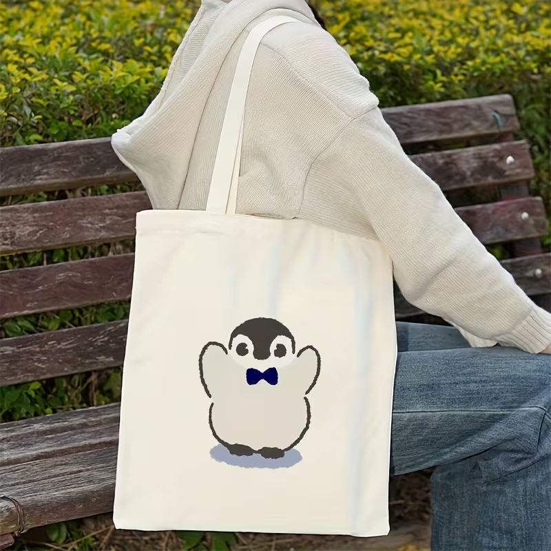 Ink Sketch Polar Bear And Peng - Tote Bag Canvas Print review and price