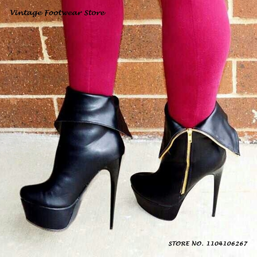 Punk Zipper Platform Ankle Boo - Street Fashion Plus Size review and price