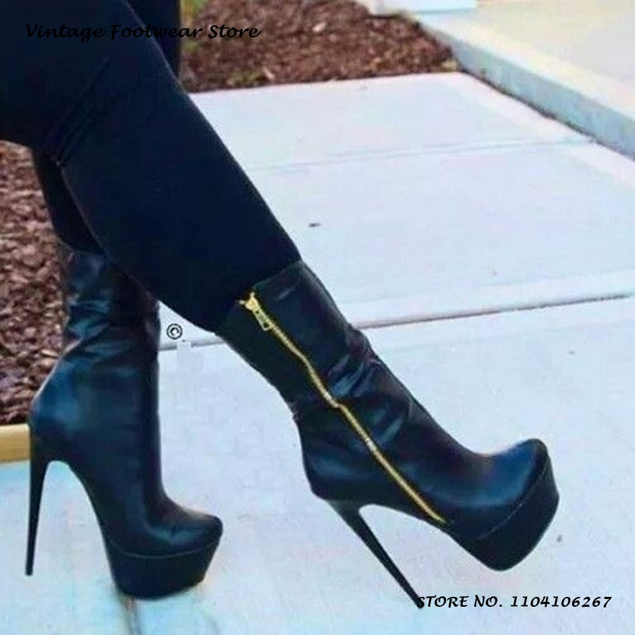 Punk Zipper Platform Ankle Boo - Street Fashion Plus Size review and price