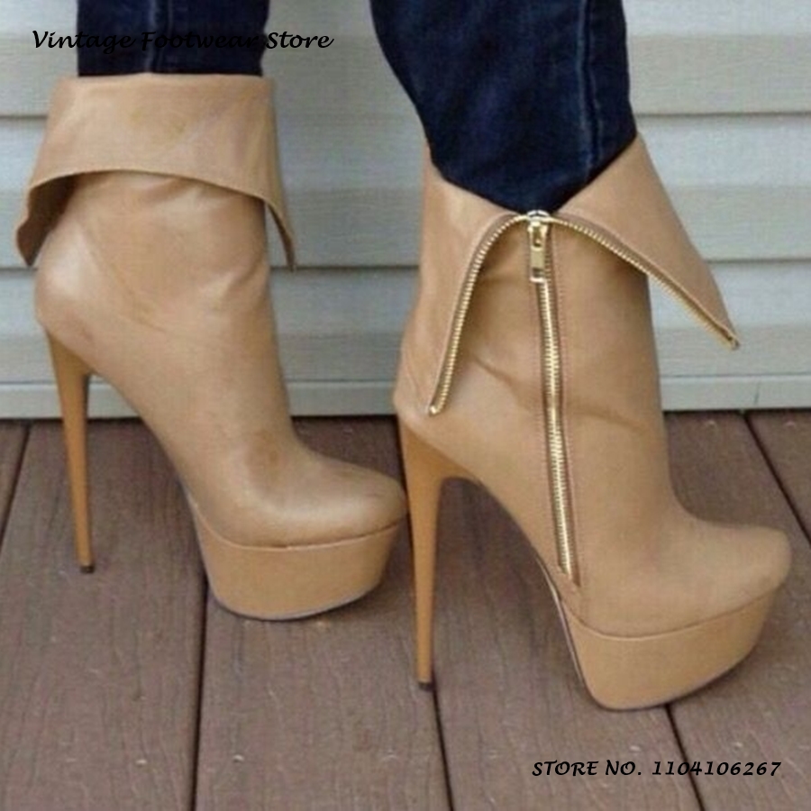 Punk Zipper Platform Ankle Boo - Street Fashion Plus Size review and price