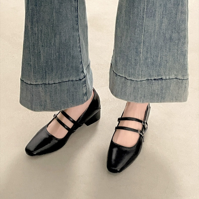 Square Toe Low Heel Women Silv - Street Fashion Style review and price