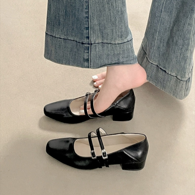 Square Toe Low Heel Women Silv - Street Fashion Style review and price