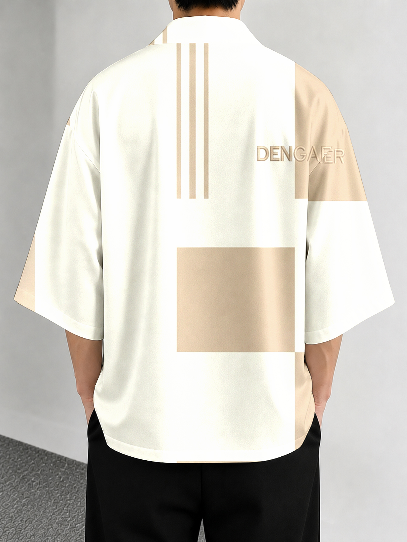 Men's casual top  Beige Geomet - Street Fashion Kimono review and price