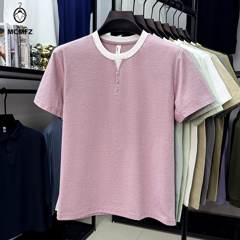 Men Casual Short Sleeve Henley - Street Fashion Style review and price