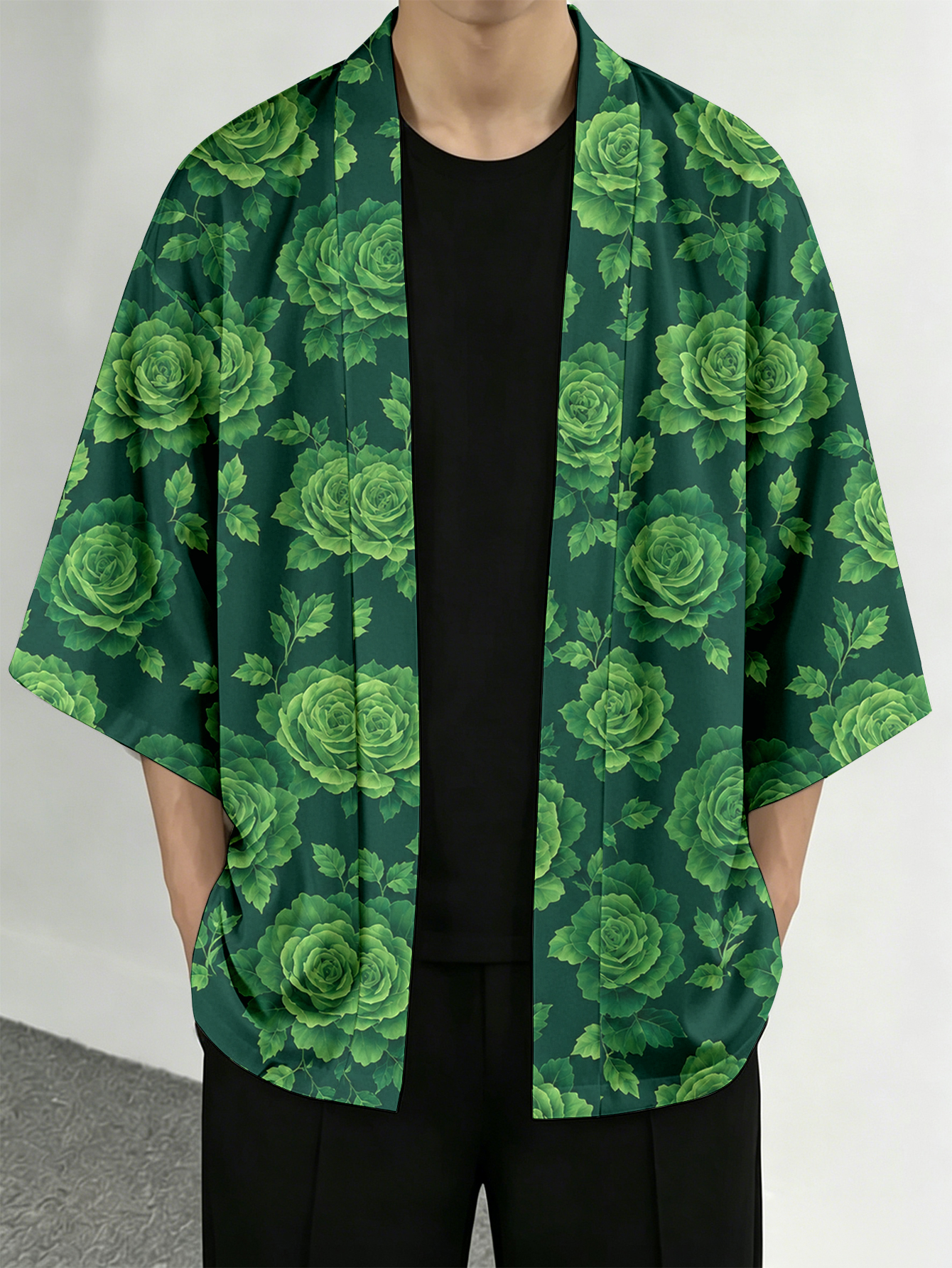 Men's casual top Green Rose Le - Street Fashion Kimono review and price