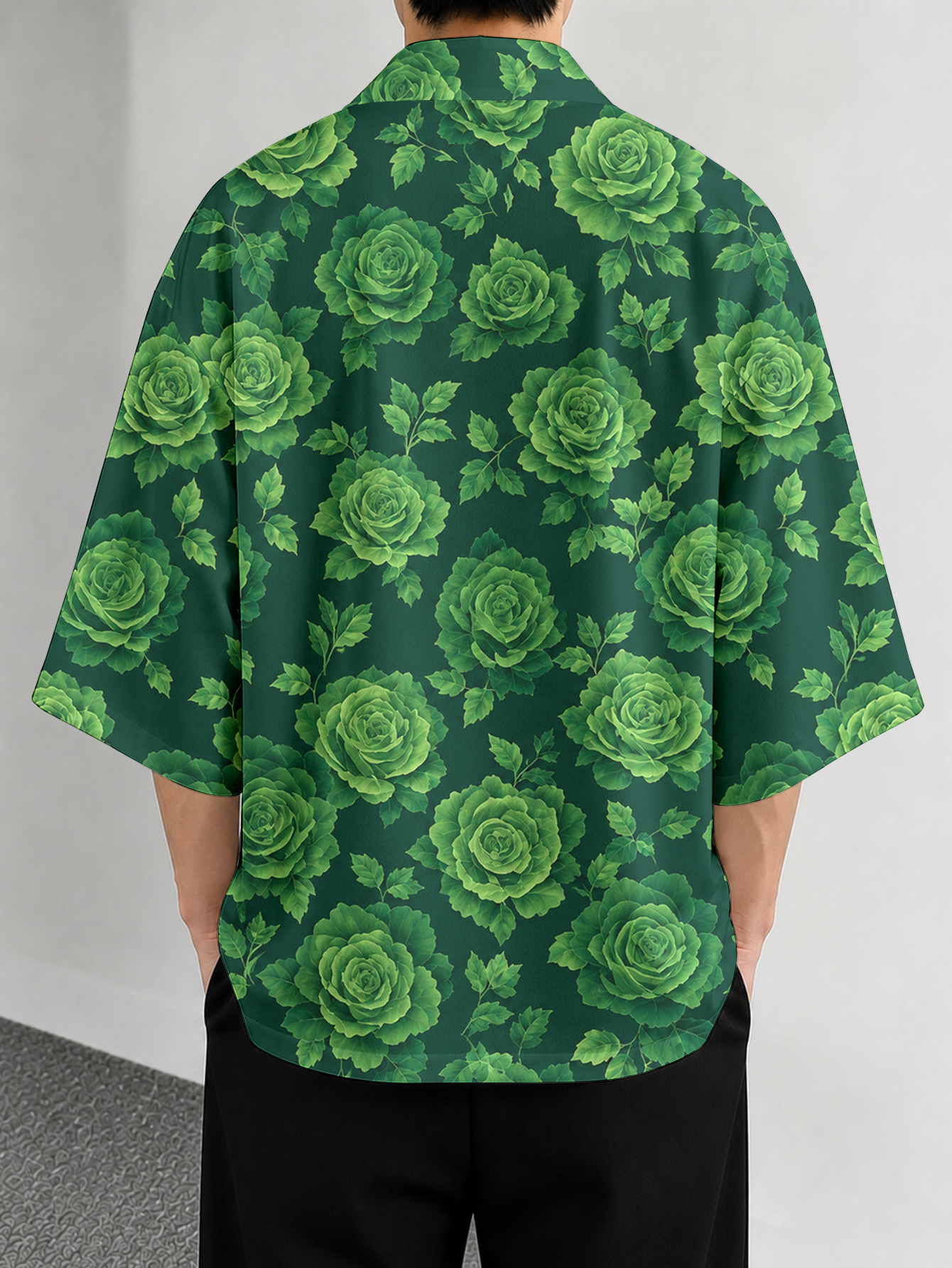 Men's casual top Green Rose Le - Street Fashion Kimono review and price