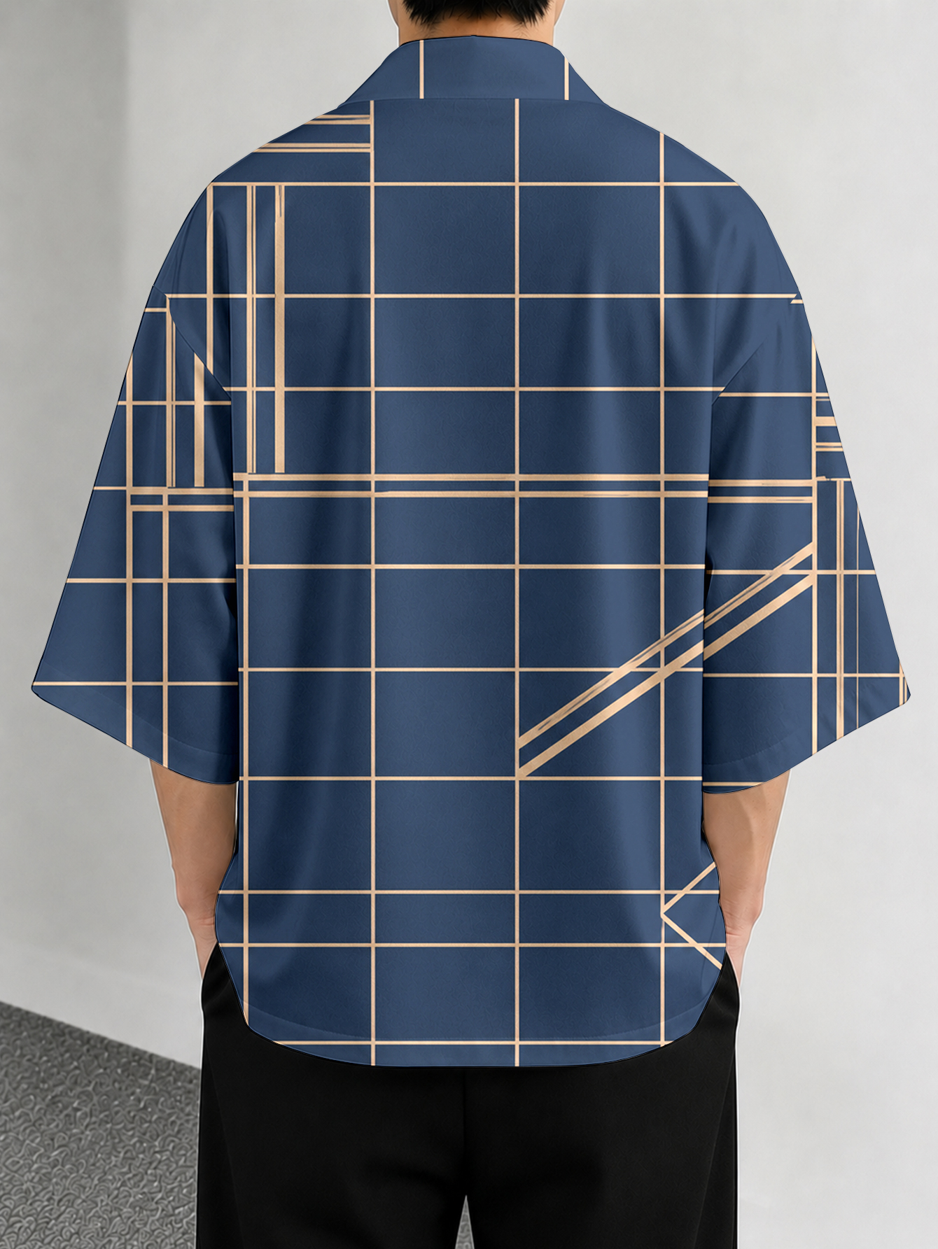 Men's casual top Geometric Gri - Street Fashion Kimono review and price