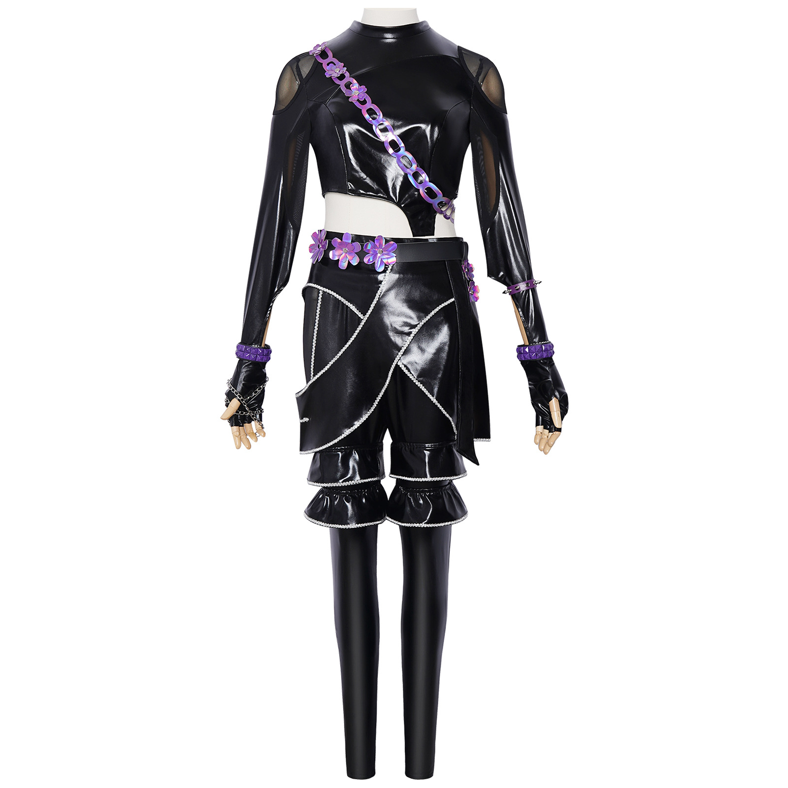 Kpop Outfits Women Black Purpl - Street Fashion Y2K review and price